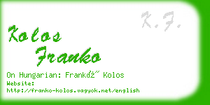 kolos franko business card